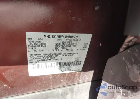 2015 Ford Explorer Xlt z USA, uszkodzony, nr VIN 1FM5K7D81FGB03111